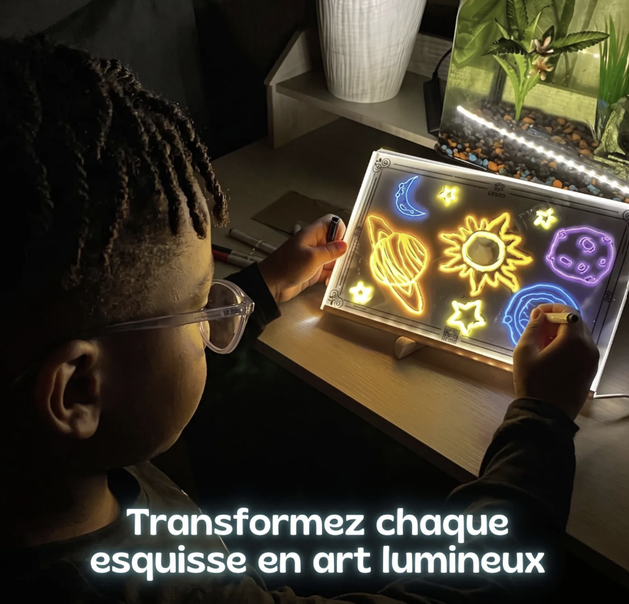LumiBoard™ – Tableau à Dessin LED Lumineux & Magique